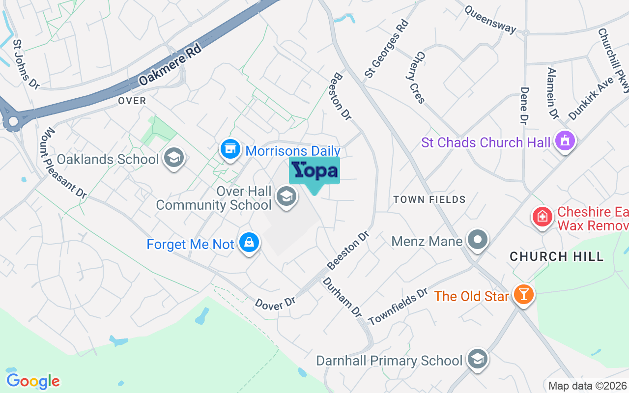 Map showing the location of CW7 1LS