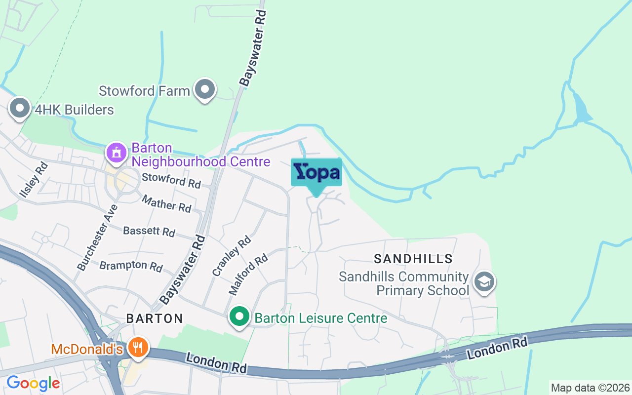 Map showing the location of OX3 8BY