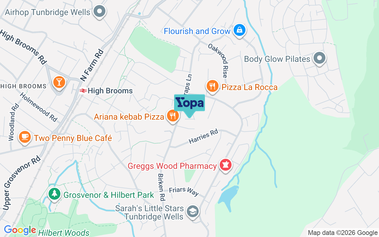 Map showing the location of TN2 3BZ