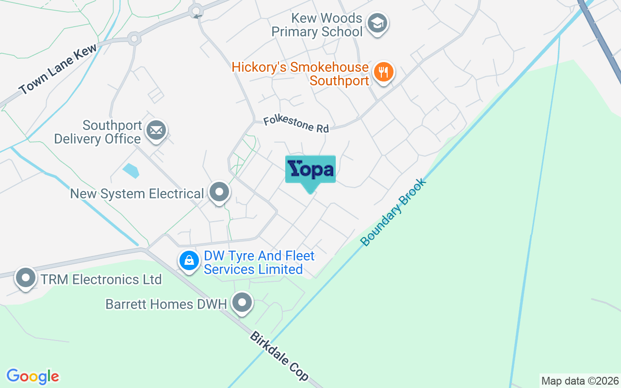 Map showing the location of PR8 5QD