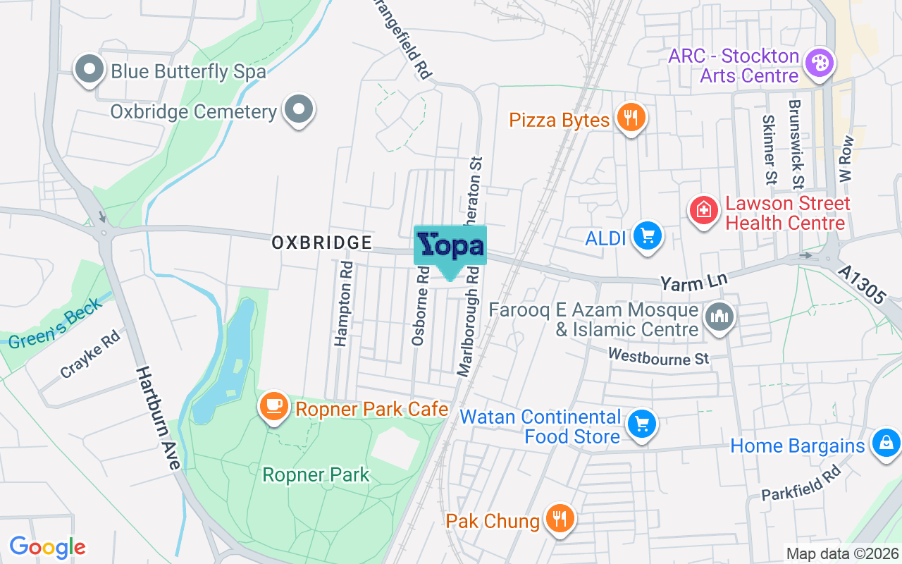 Map showing the location of TS18 4DH