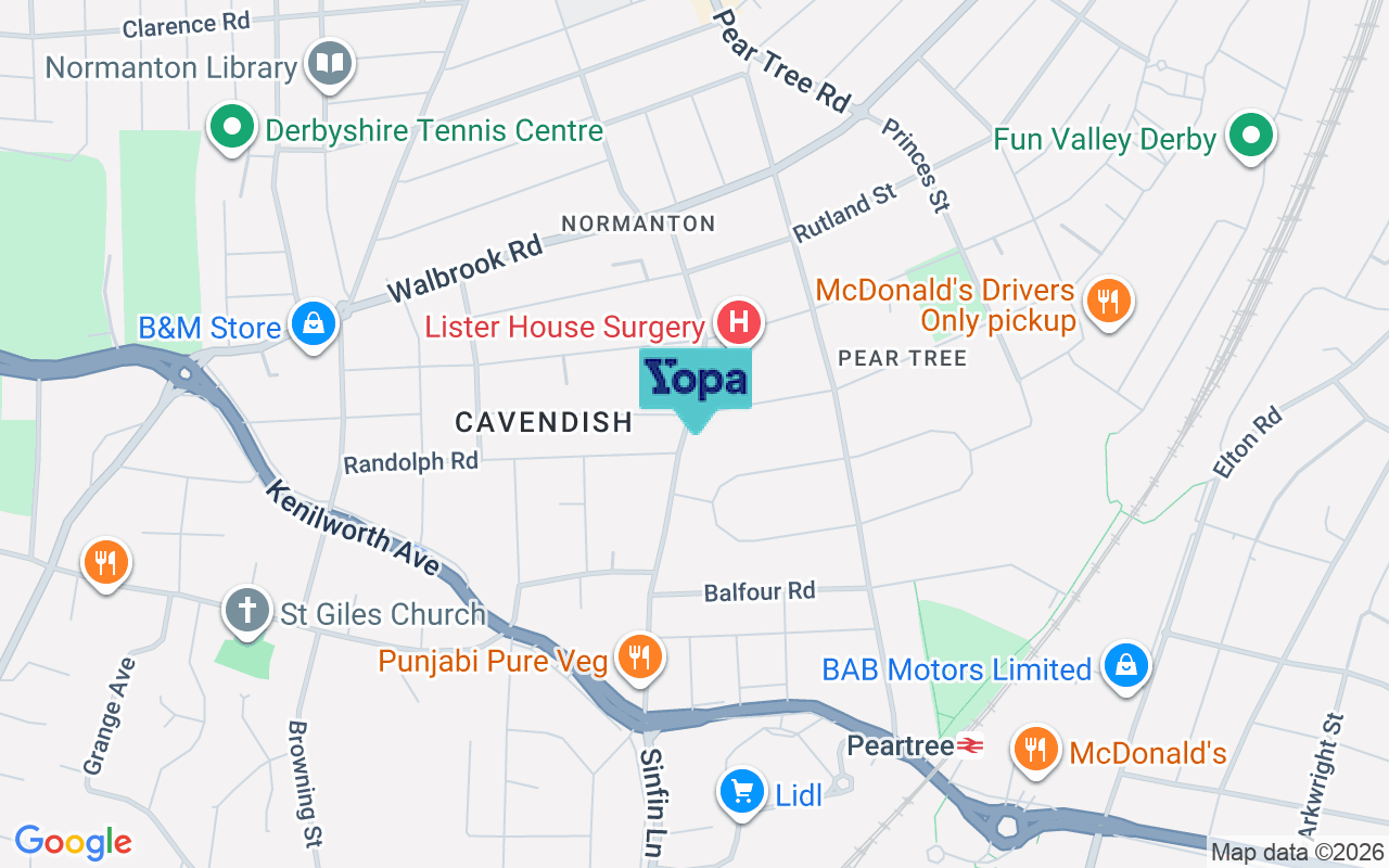 Map showing the location of DE23 8RJ