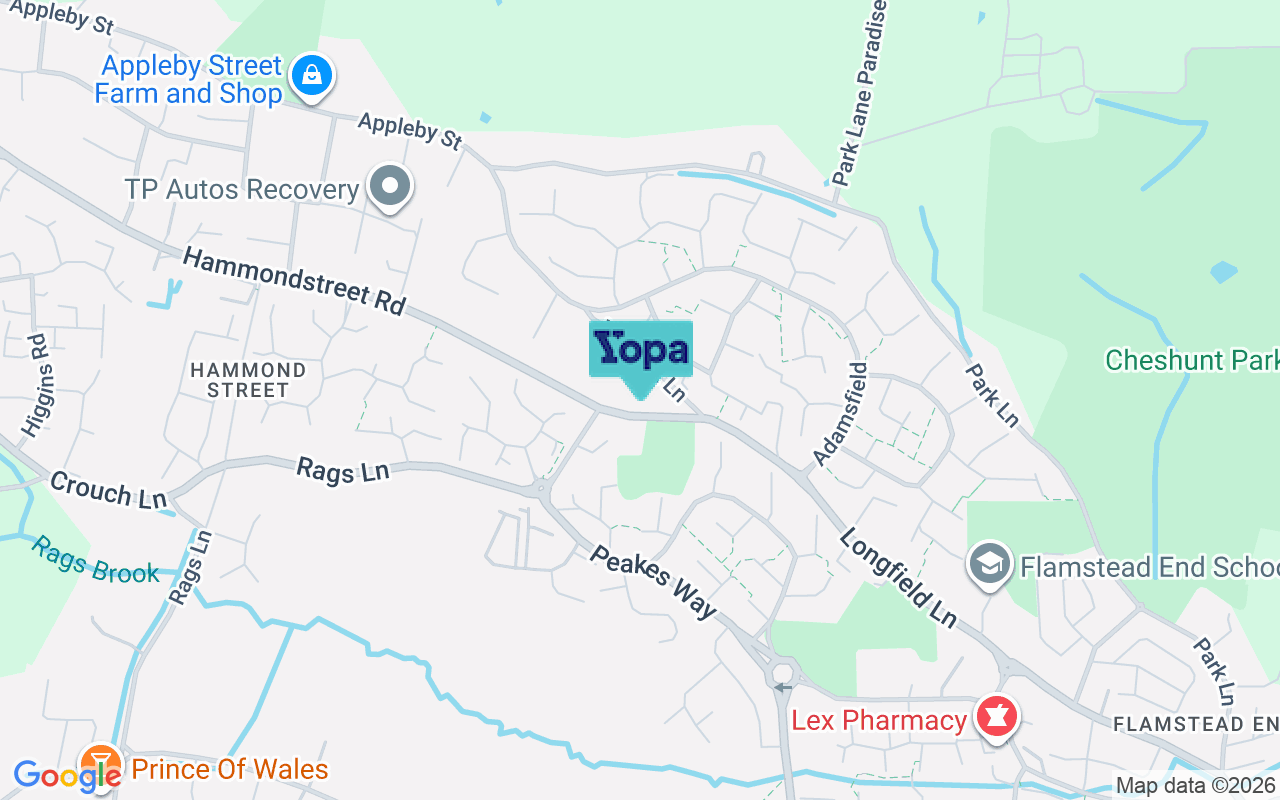 Map showing the location of EN7 6NS