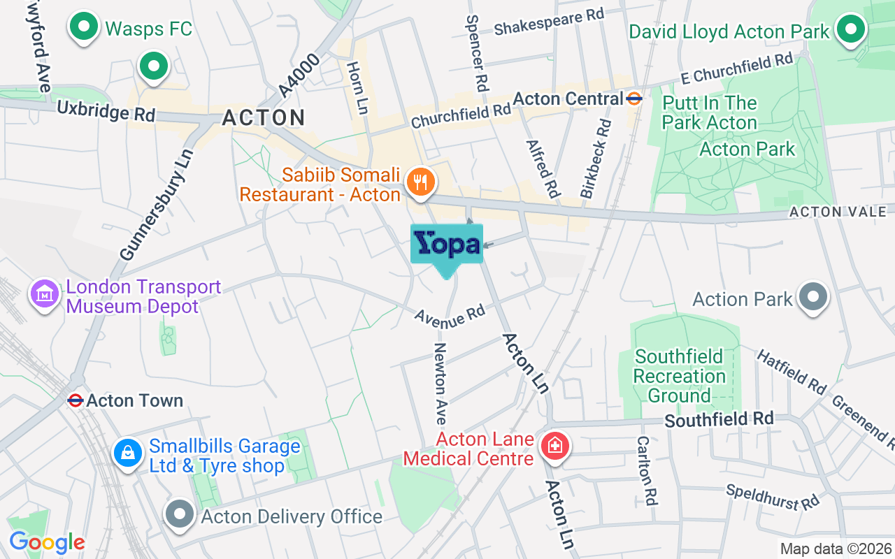Map showing the location of W3 8AB