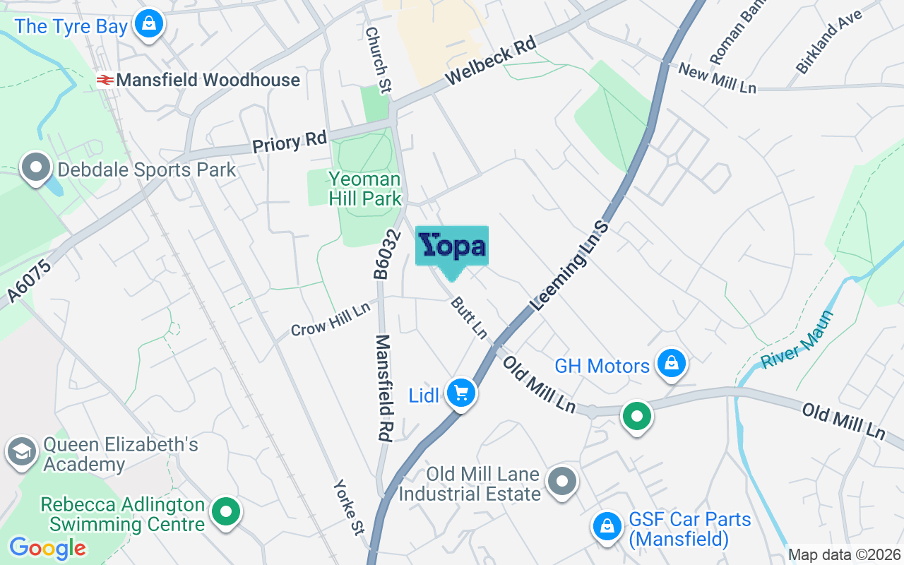 Map showing the location of NG19 9JS