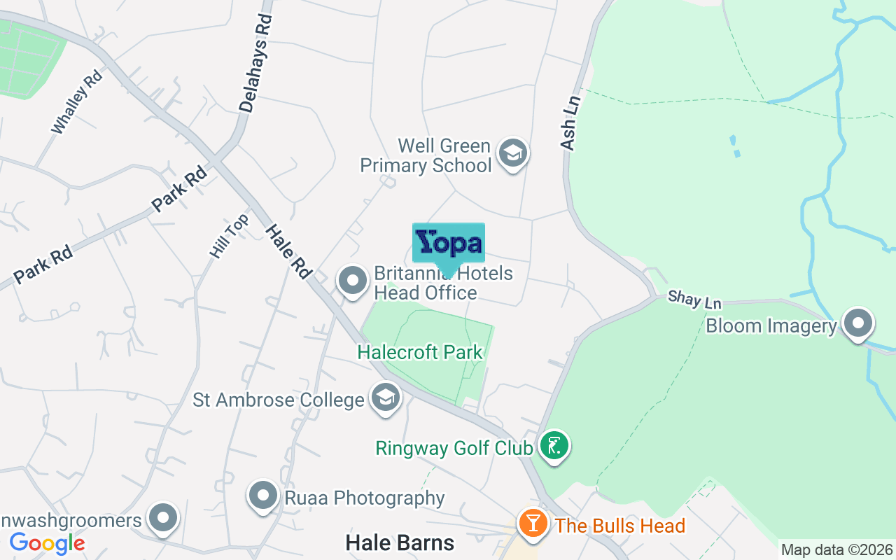 Map showing the location of WA15 8NL