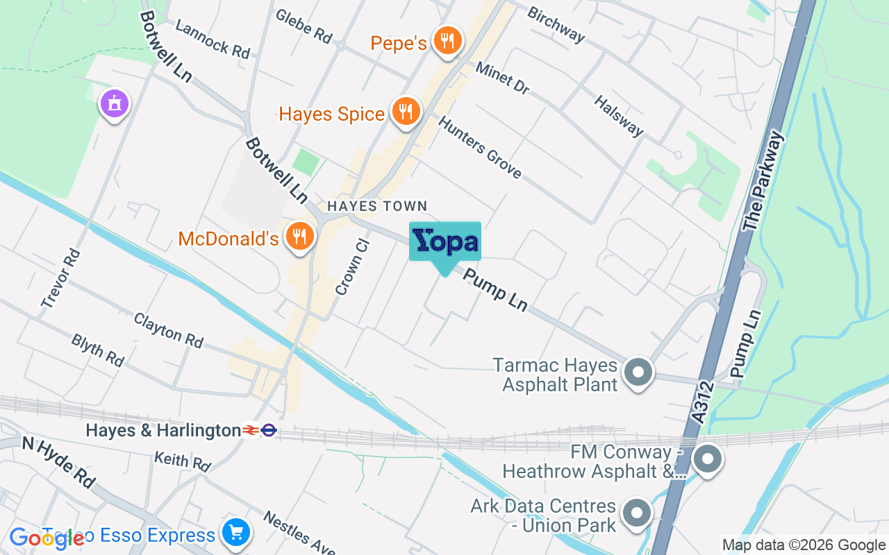 Map showing the location of UB3 3FJ