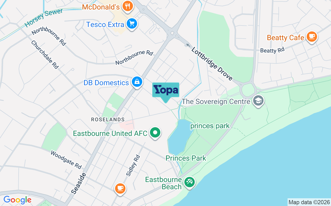 Map showing the location of BN22 7PR