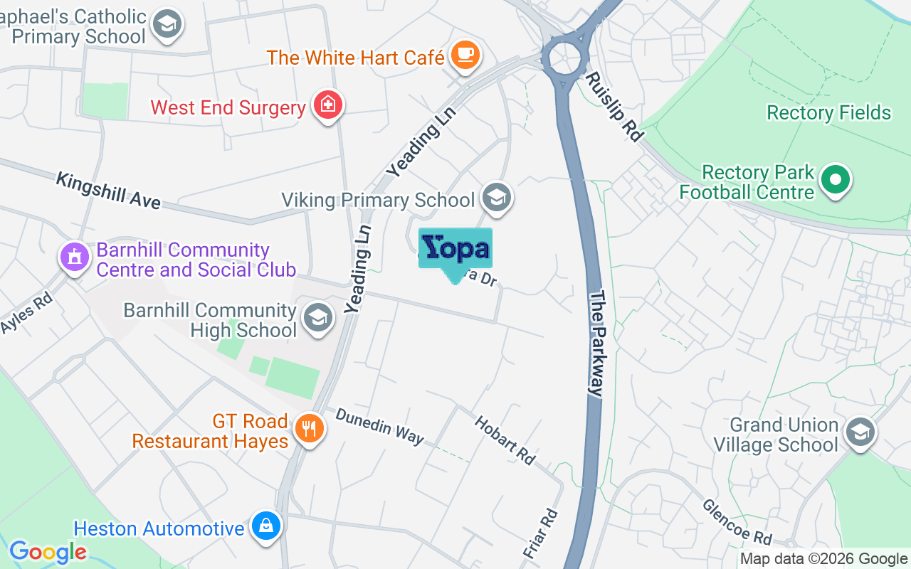 Map showing the location of UB5 6JQ