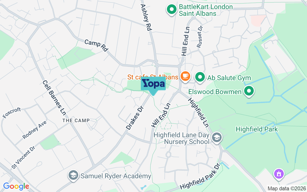 Map showing the location of AL1 5AG