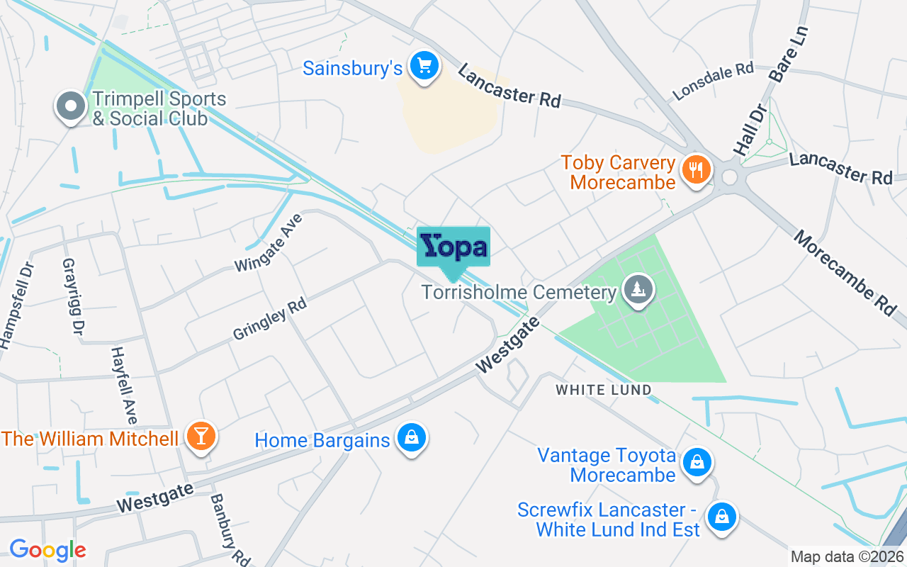 Map showing the location of LA4 4RE