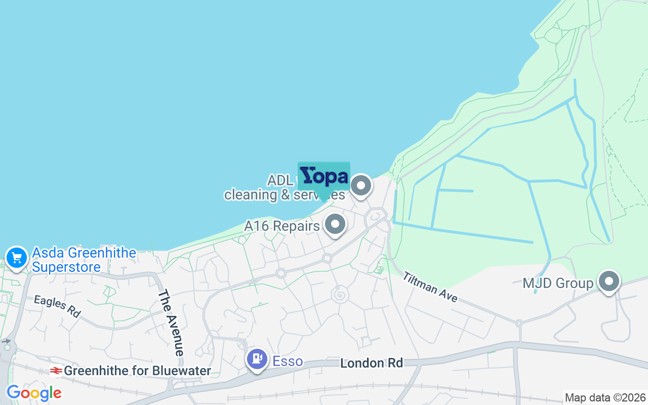 Map showing the location of DA9 9TD