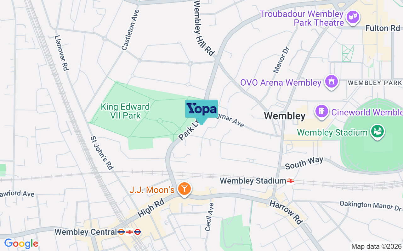 Map showing the location of HA9 7SD