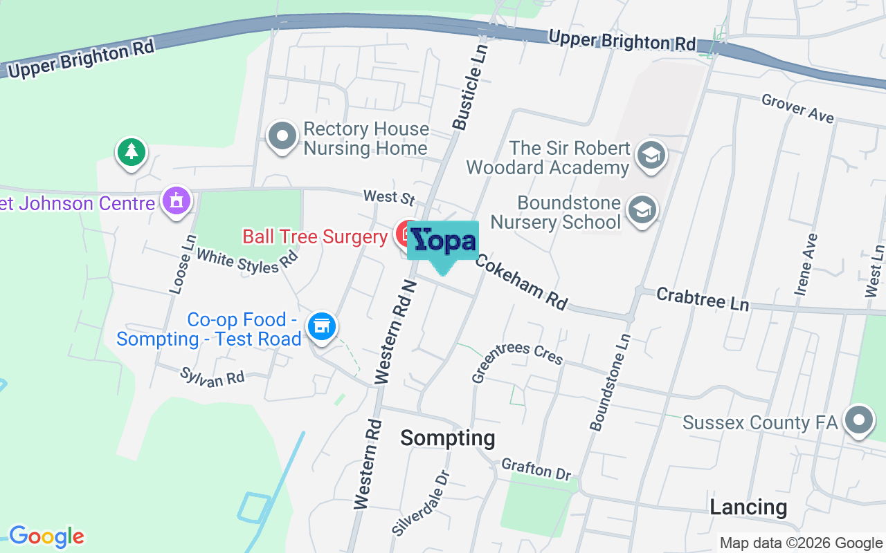 Map showing the location of BN15 9UY