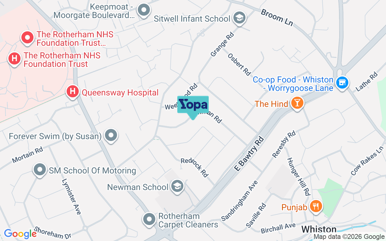 Map showing the location of S60 3JB