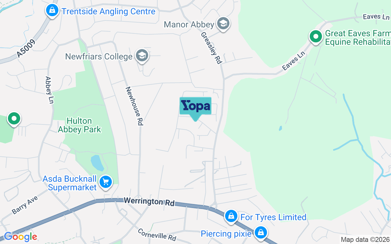 Map showing the location of ST2 8PA