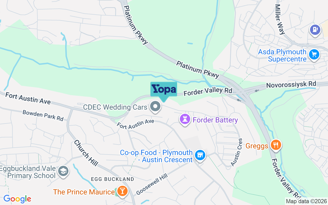 Map showing the location of PL6 5QT