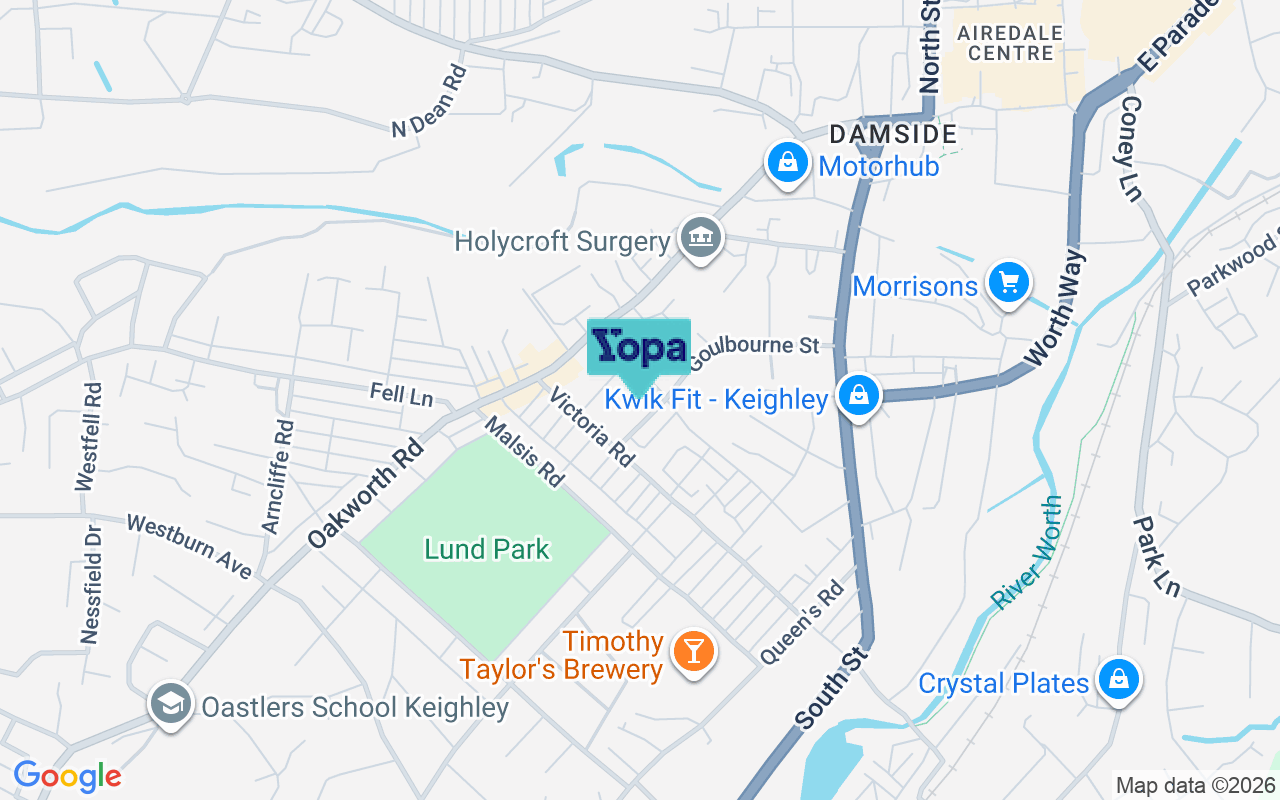 Map showing the location of BD21 1JR