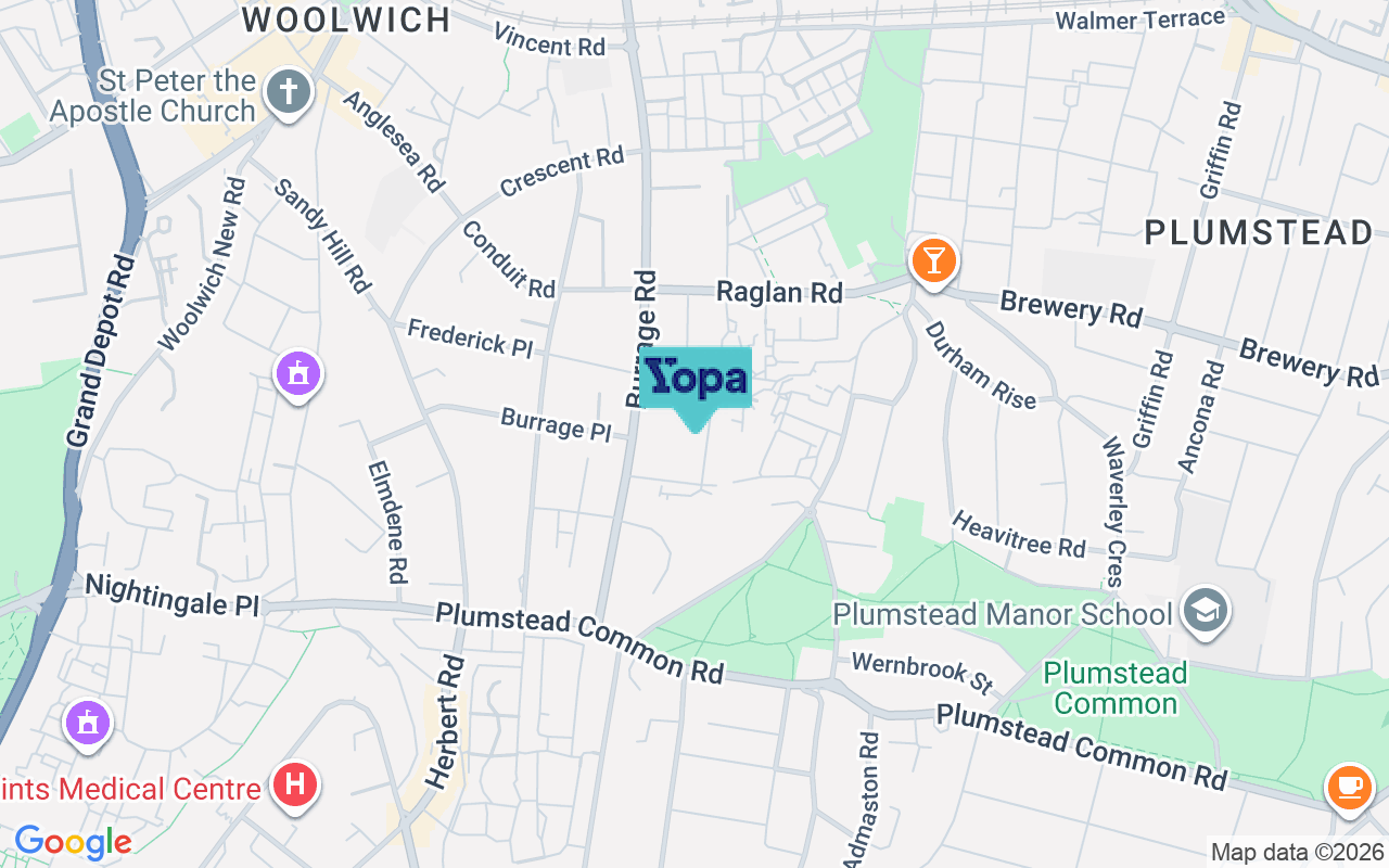 Map showing the location of SE18 7HL