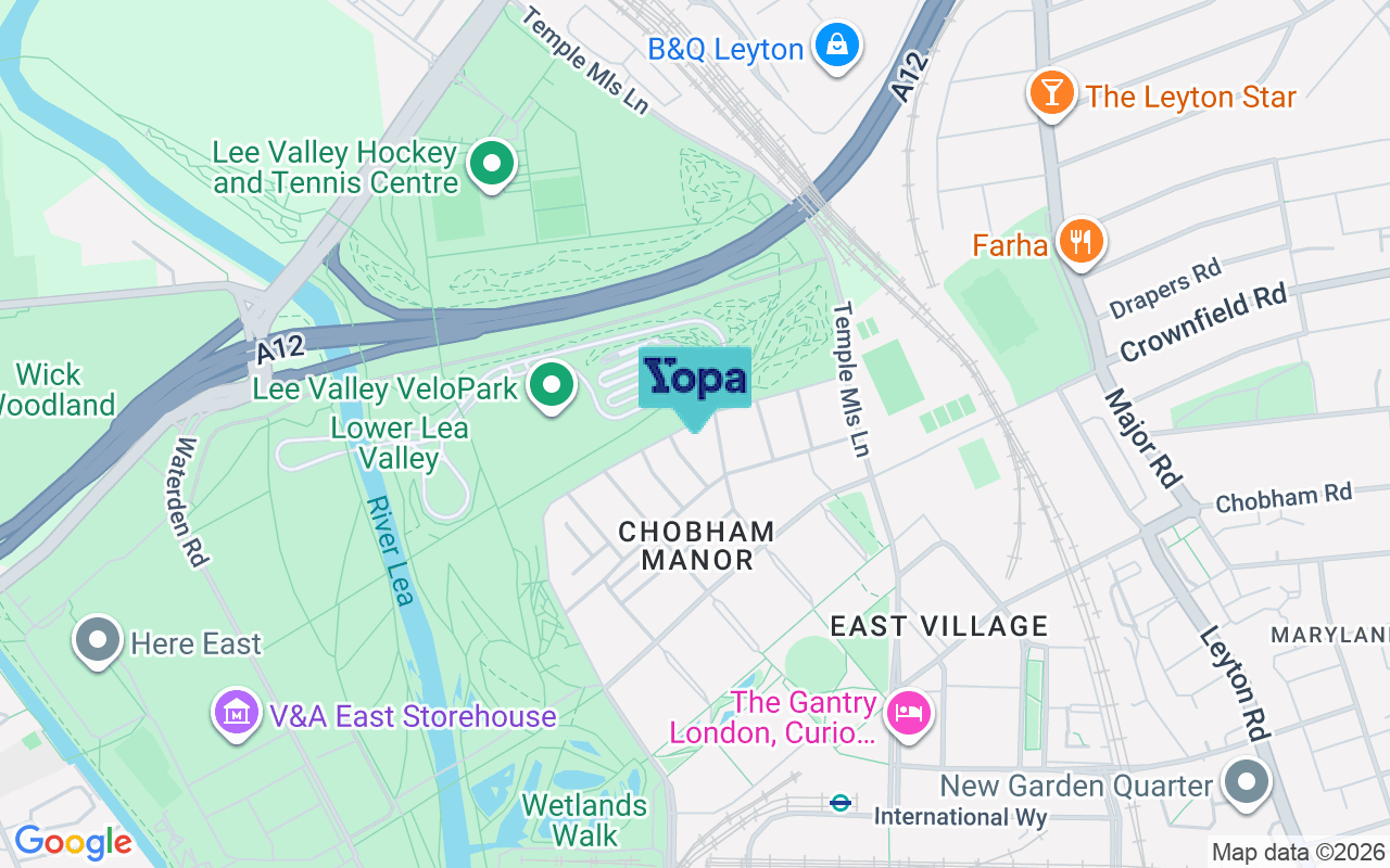 Map showing the location of E20 1FU