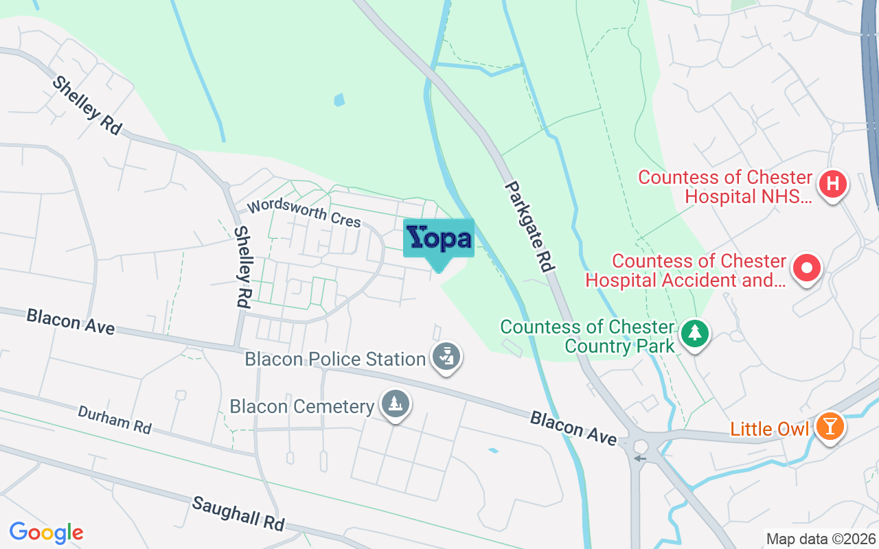 Map showing the location of CH1 5UL