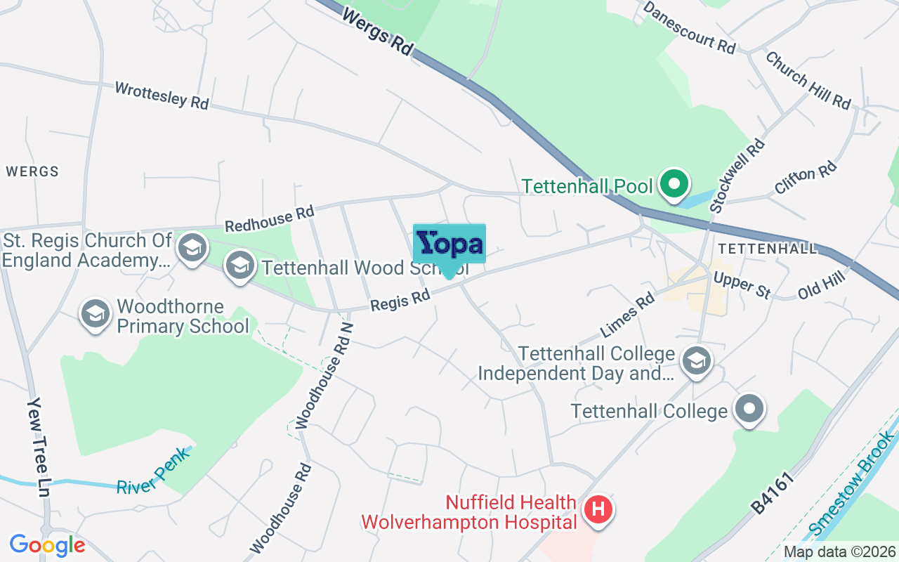 Map showing the location of WV6 8RT