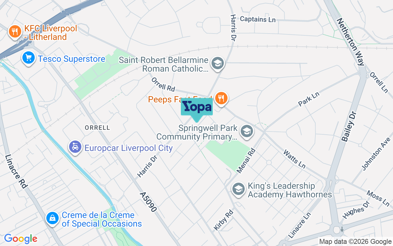 Map showing the location of L20 6EA