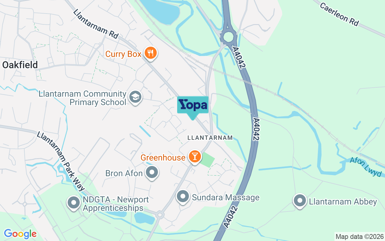 Map showing the location of NP44 3BW