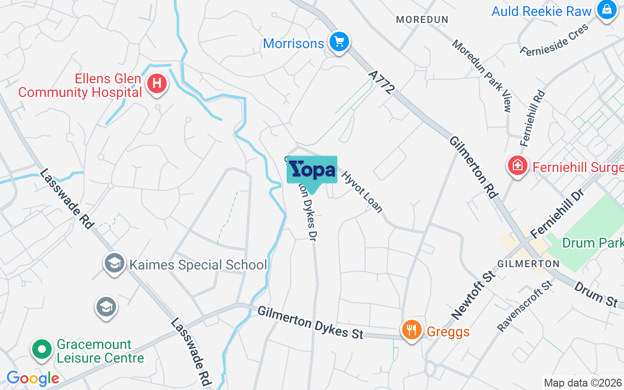 Map showing the location of EH17 8LW