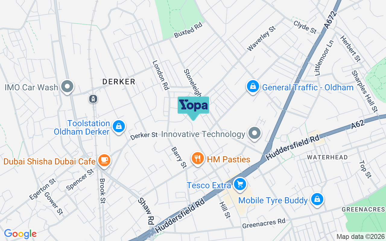 Map showing the location of OL1 4EH
