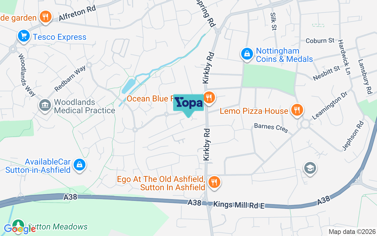 Map showing the location of NG17 1LG