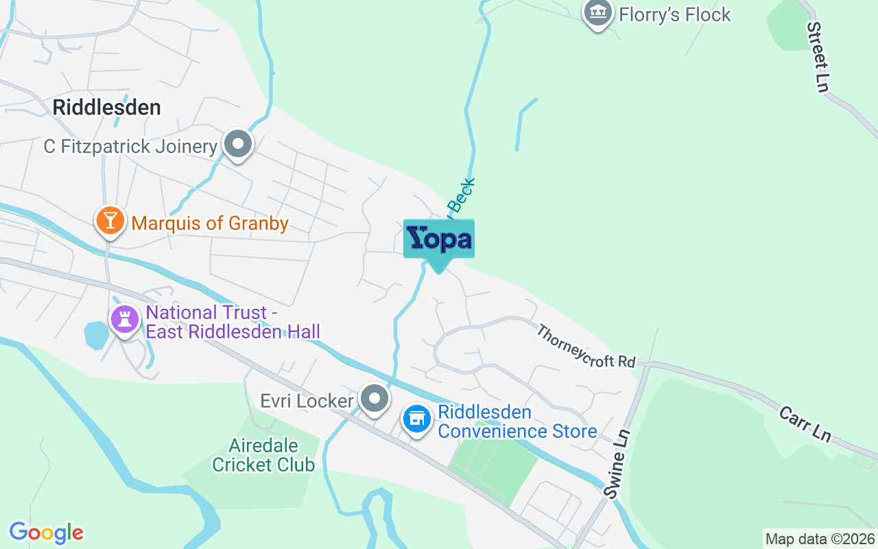Map showing the location of BD20 5WB