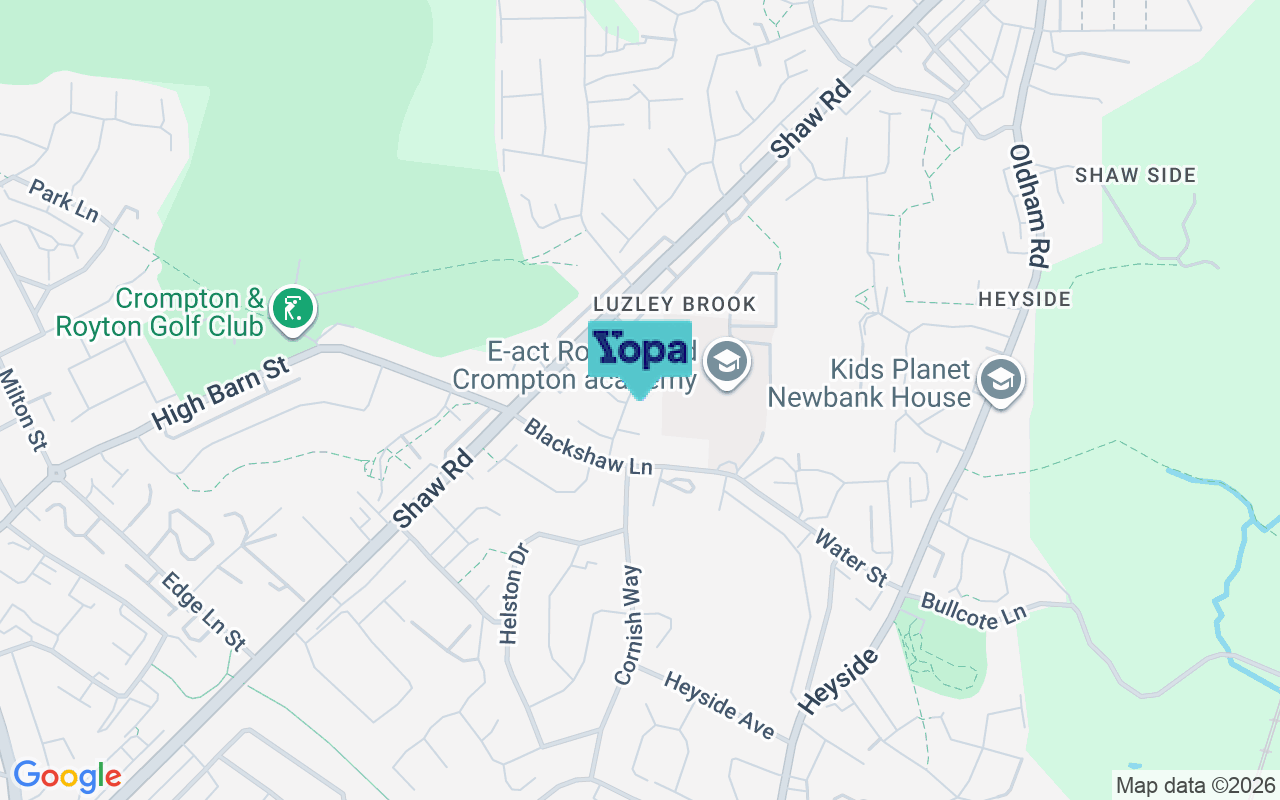 Map showing the location of OL2 6LE