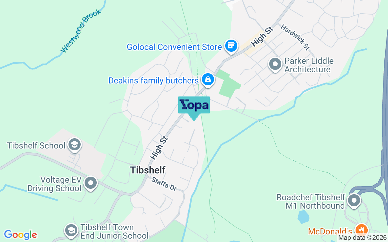 Map showing the location of DE55 5BD