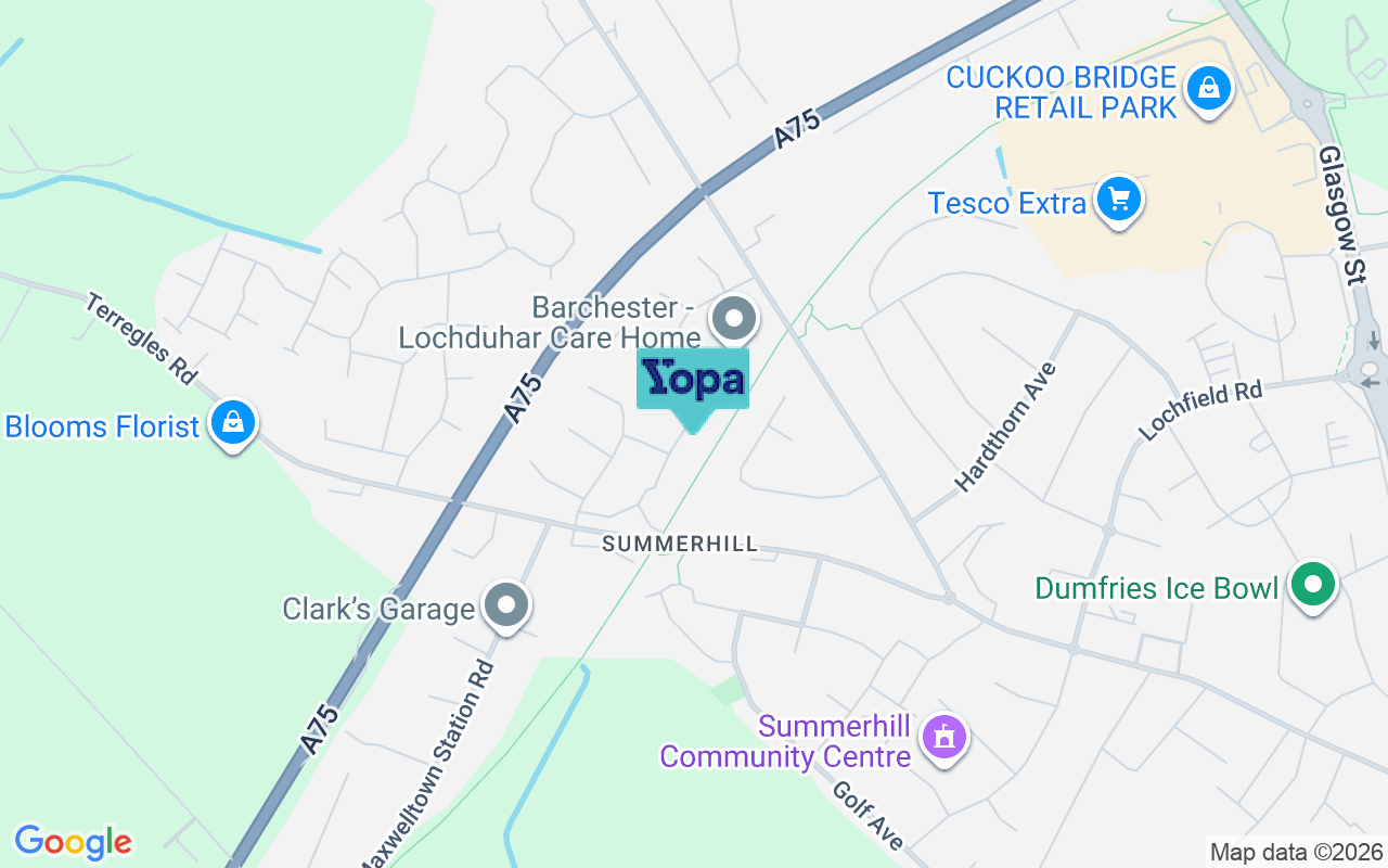 Map showing the location of DG2 9HL