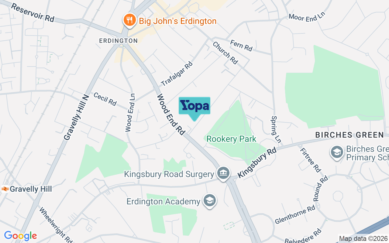 Map showing the location of B24 9BJ