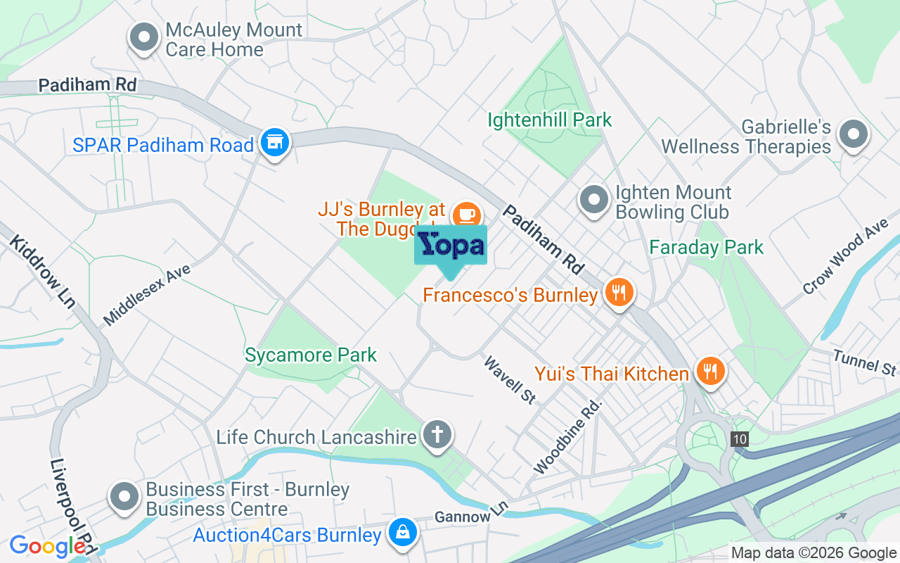 Map showing the location of BB12 6DW