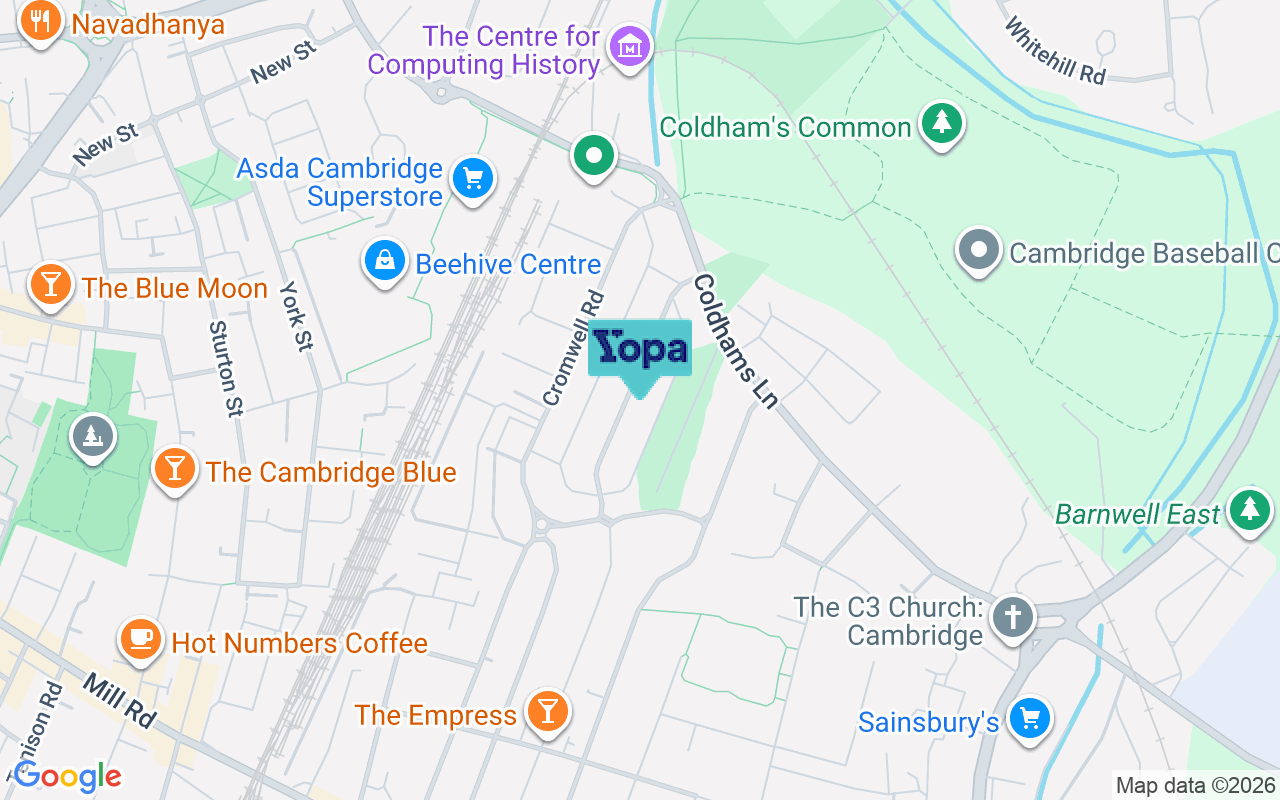Map showing the location of CB1 3HJ