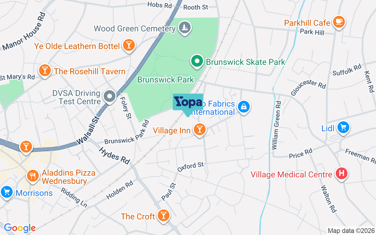 Map showing the location of WS10 0RD