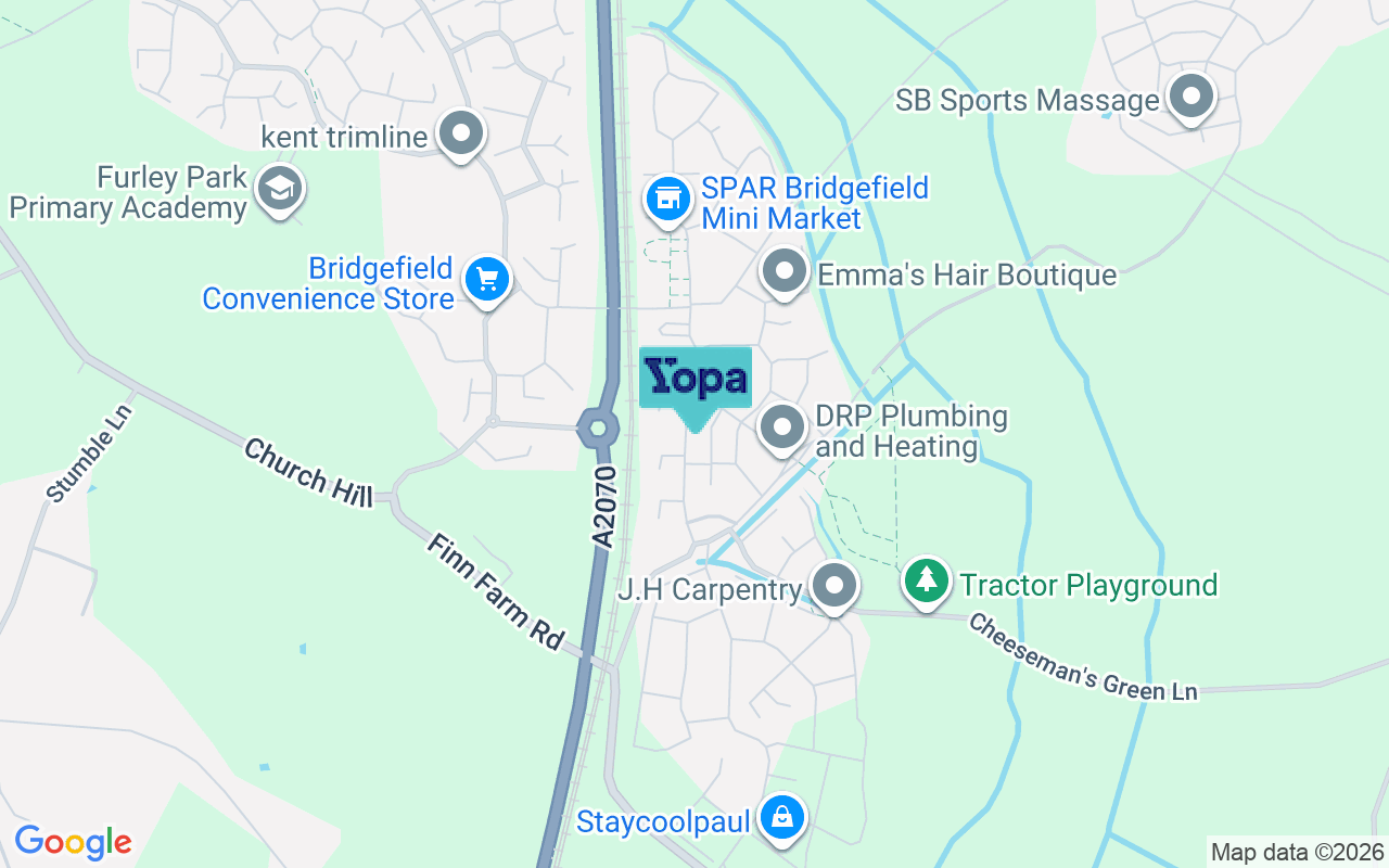 Map showing the location of TN25 7AB
