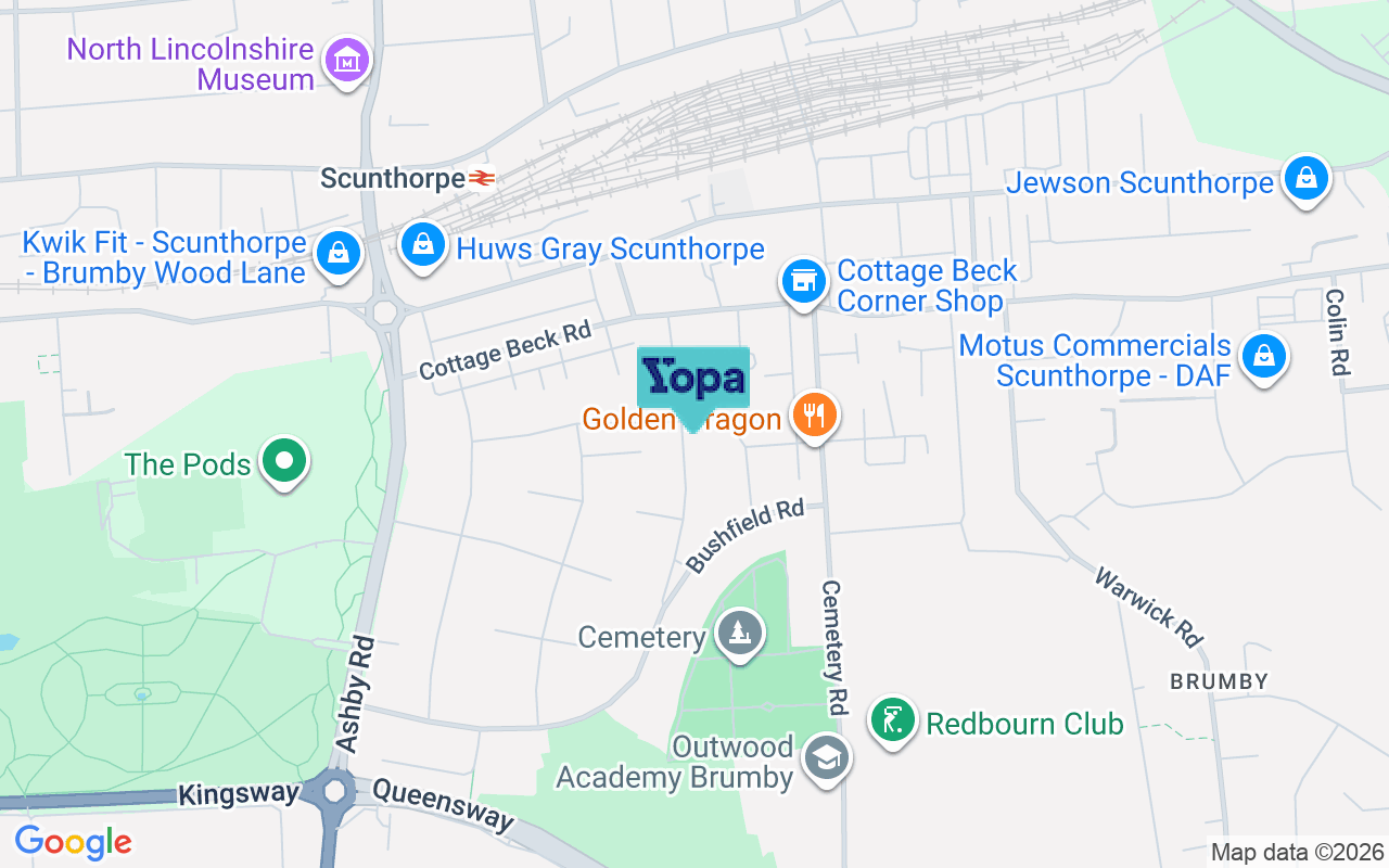 Map showing the location of DN16 1NG