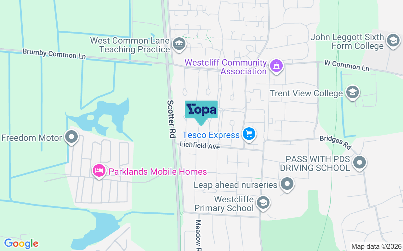 Map showing the location of DN17 1QZ