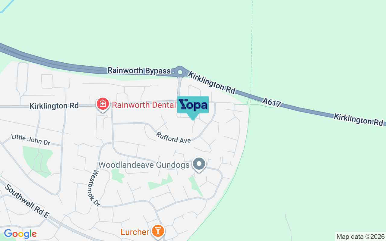 Map showing the location of NG21 0LD