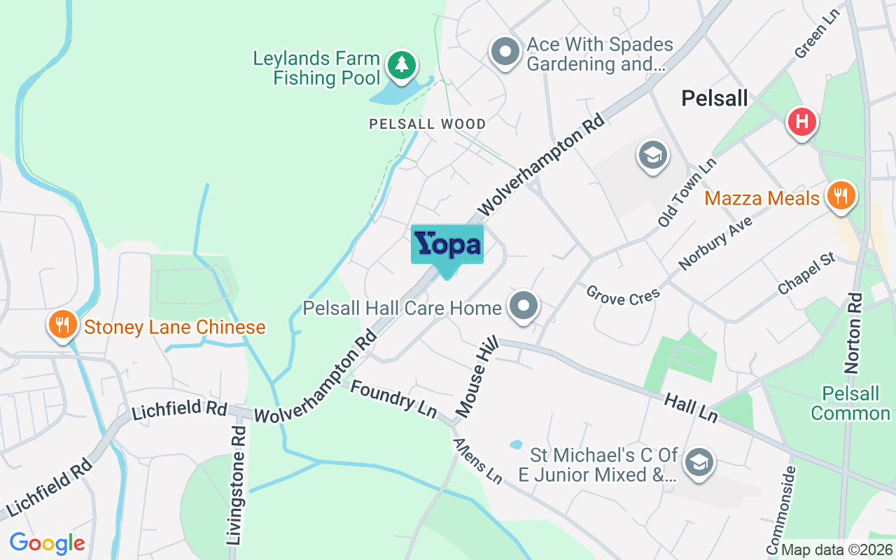 Map showing the location of WS3 4AQ