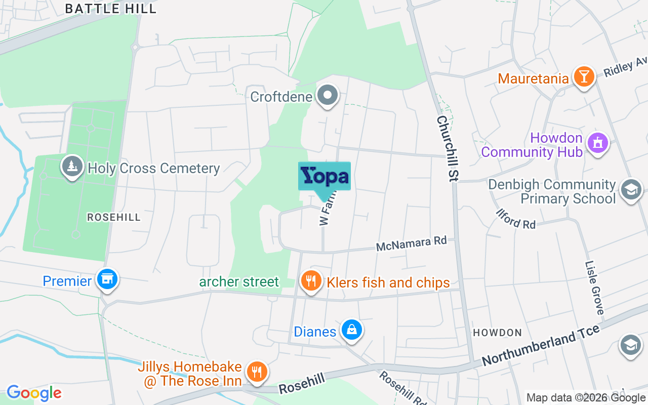 Map showing the location of NE28 7AY