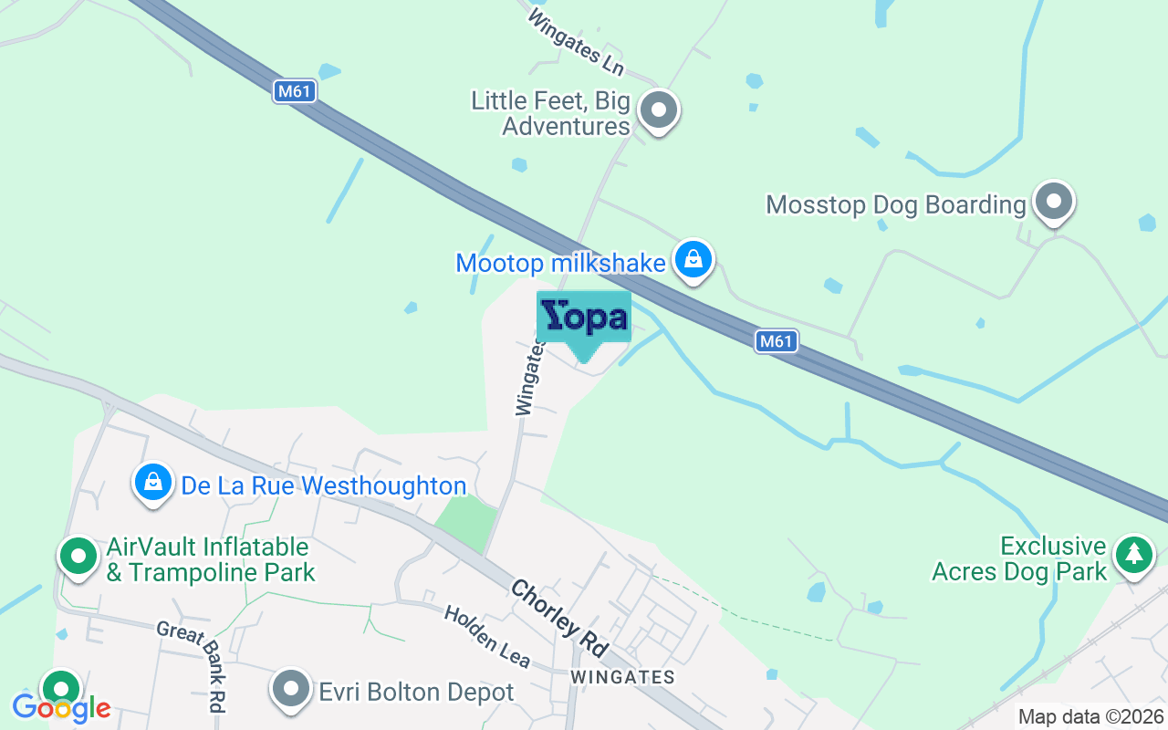 Map showing the location of BL5 3FN