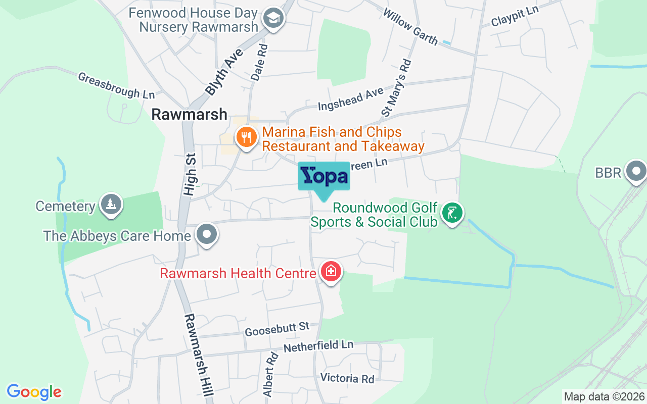 Map showing the location of S62 6FQ
