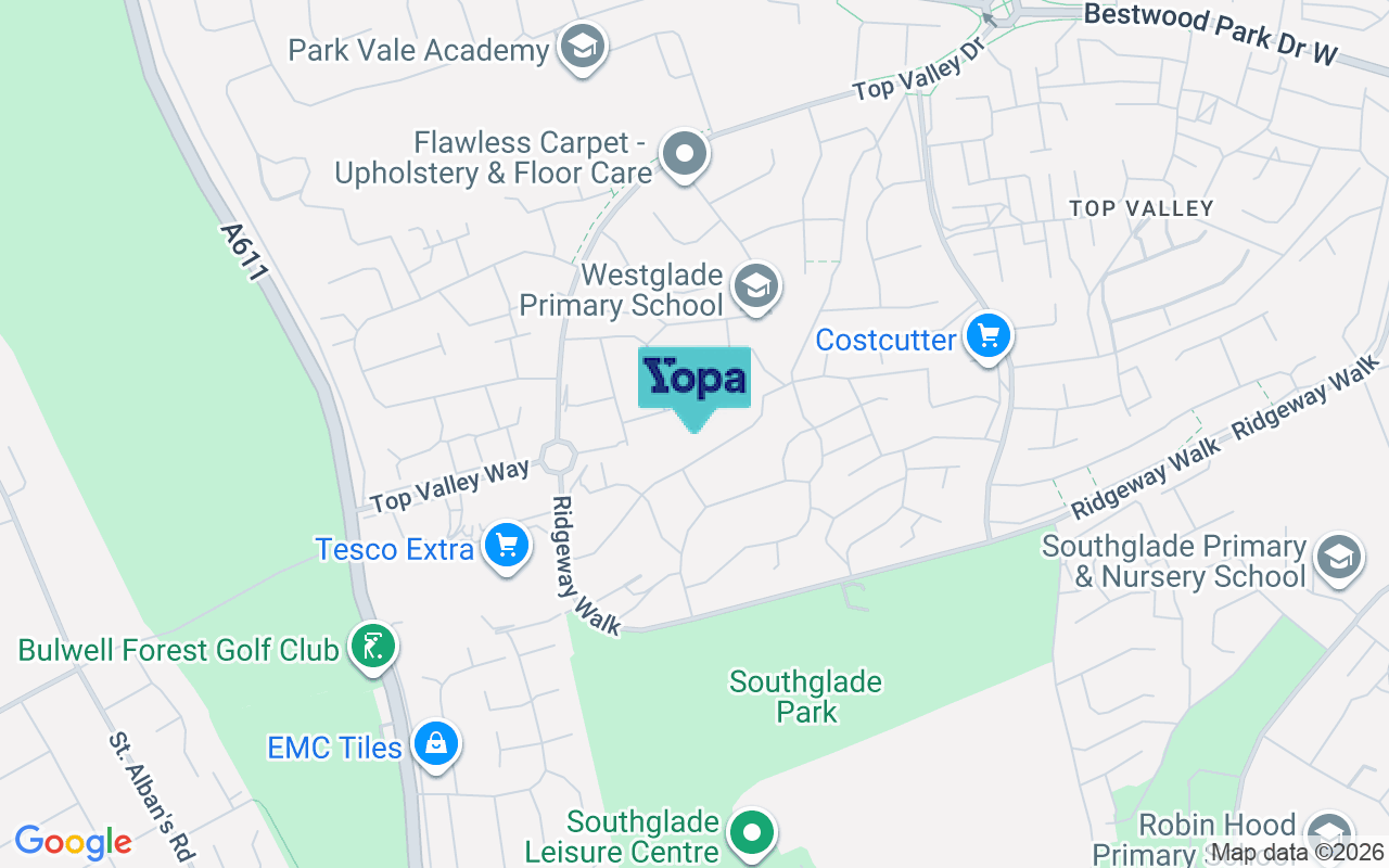 Map showing the location of NG5 9AF