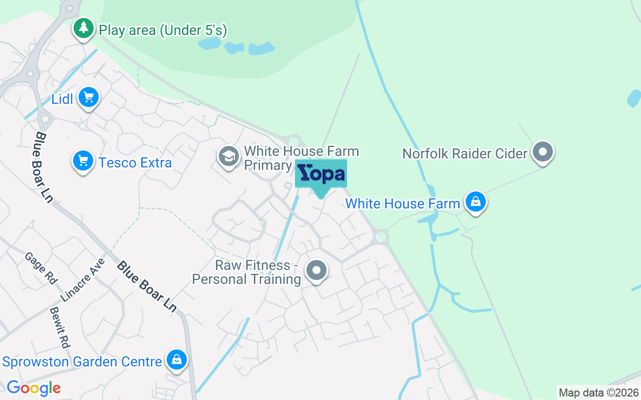 Map showing the location of NR7 8GN