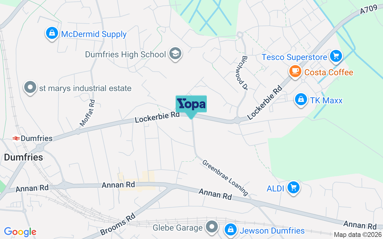 Map showing the location of DG1 3DQ
